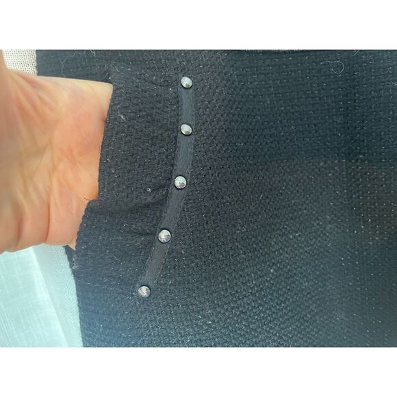 Black Sparkle Tweed Mini-Skirt Ruffles Size 2 Japanese Brand Apuweiser-Riche - Picture 4 of 6